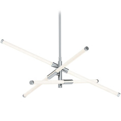 Afx Lighting Rusnak Polished Chrome LED Pendant Light with Cylindrical Shade