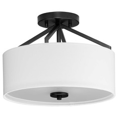 Progress Lighting Bowman 1-Light Matte Black Flush Mount Light