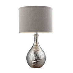 Table Lamp with Plated Chrome and Drum Shade