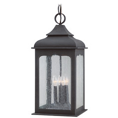 Troy Lighting Henry Street Textured Bronze Outdoor Hanging Light