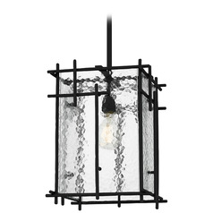 Quoizel Lighting Daphne Matte Black Pendant Light with Rectangle Shade