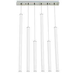 Afx Lighting Caden Satin Nickel LED Multi-Light Pendant with Cylindrical Shade