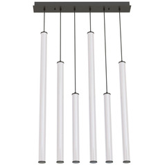 Afx Lighting Caden Black LED Multi-Light Pendant with Cylindrical Shade