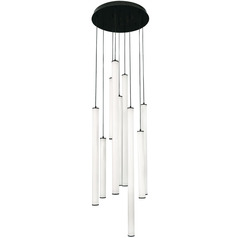 Afx Lighting Caden Black LED Multi-Light Pendant with Cylindrical Shade
