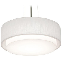 Afx Lighting Sanibel Satin Nickel Pendant Light with Drum Shade