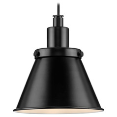 Progress Lighting Hinton 1-Light Matte Black Mini Pendant