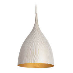 Maxim Lighting Fleur White & Gold Pendant Light with Bowl / Dome Shade