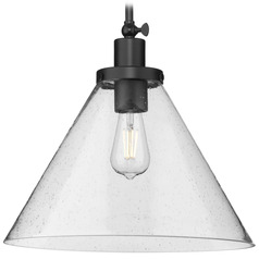 Progress Lighting Hinton 1-Light Matte Black Pendant
