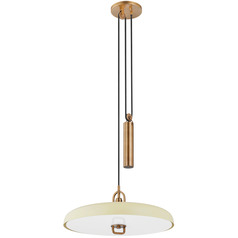 Troy Lighting Plummet Patina Brass & Soft Sand LED Pendant Light with Bowl / Dome Shade