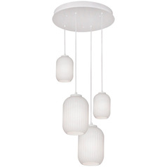 Afx Lighting Callie White Multi-Light Pendant with Oblong Shade
