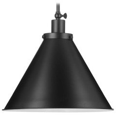Progress Lighting Hinton 1-Light Matte Black Mini Pendant