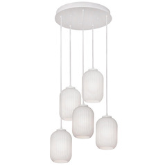 Afx Lighting Callie White Multi-Light Pendant with Oblong Shade