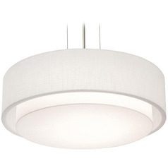 Afx Lighting Sanibel Satin Nickel Pendant Light with Drum Shade