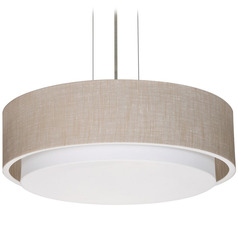 Afx Lighting Sanibel Satin Nickel LED Pendant Light with Drum Shade