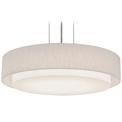 Afx Lighting Sanibel Satin Nickel LED Pendant Light with Drum Shade