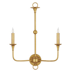 Currey and Company Nottaway Contemporary Gold Leaf Sconce