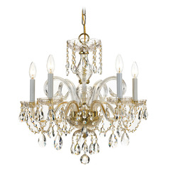 Crystorama Lighting Traditional Crystal Polished Brass Crystal Chandelier