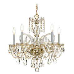 Crystorama Lighting Traditional Crystal Polished Brass Crystal Chandelier
