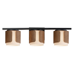 Maxim Lighting Draughtsman Rich Walnut & Matte Black Bathroom Light