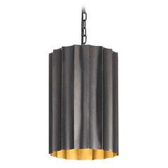 Maxim Lighting Allegra Gunmetal & Gold Pendant Light with Scalloped Shade