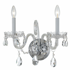 Crystorama Lighting Traditional Crystal Polished Chrome Sconce