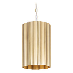 Maxim Lighting Allegra Weathered Brass Pendant Light with Scalloped Shade