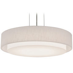 Afx Lighting Sanibel Satin Nickel LED Pendant Light with Drum Shade