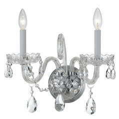 Crystorama Lighting Traditional Crystal Polished Chrome Sconce