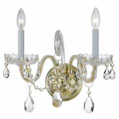 Crystorama Lighting Traditional Crystal Polished Brass Sconce