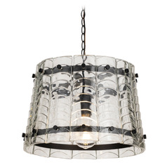 Maxim Lighting Ruche Bronze Pendant Light with Scalloped Shade