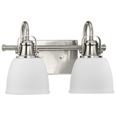 Progress Lighting Preston 2-Light Brushed Nickel Vanity Light