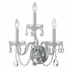 Crystorama Lighting Traditional Crystal Polished Chrome Sconce