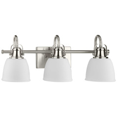 Progress Lighting Preston 3-Light Brushed Nickel Vanity Light