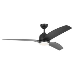 Visual Comfort Fan Collection Avila Coastal 60 LED Midnight Black LED Ceiling Fan with Light