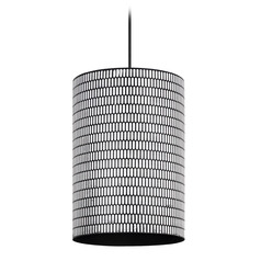 Maxim Lighting Shaka Black & White Pendant Light with Cylindrical Shade