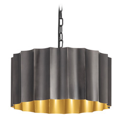 Maxim Lighting Allegra Gunmetal & Gold Pendant Light with Scalloped Shade