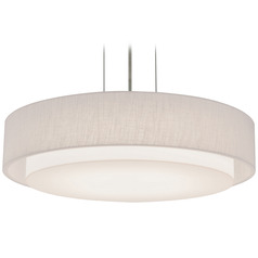 Afx Lighting Sanibel Satin Nickel LED Pendant Light with Drum Shade