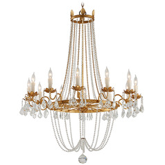Troy Lighting Viola Vintage Gold Leaf Crystal Chandelier