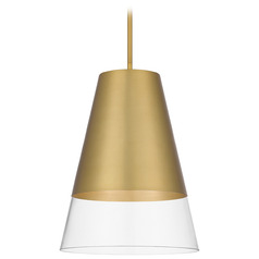 Quoizel Lighting Peregrine Brushed Gold Pendant Light with Conical Shade
