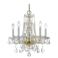 Crystorama Lighting Traditional Crystal Polished Brass Crystal Chandelier