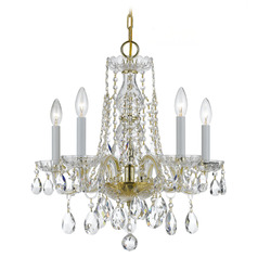 Crystorama Lighting Traditional Crystal Polished Brass Crystal Chandelier