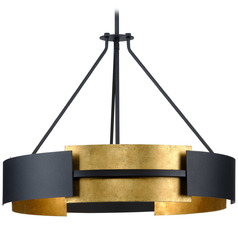 Progress Lighting Lowery 5-Light Matte Black Hanging Pendant Light
