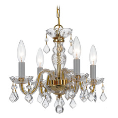 Crystorama Lighting Traditional Crystal Polished Brass Crystal Chandelier