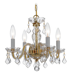 Crystorama Lighting Traditional Crystal Polished Brass Crystal Chandelier