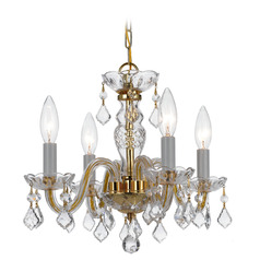 Crystorama Lighting Traditional Crystal Polished Brass Crystal Chandelier