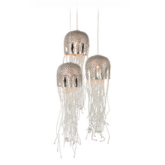 Currey and Company Medusa Nickel & Silver Multi-Light Pendant with Bowl / Dome Shade