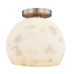 Justice Design Globe Medium Semi-Flush Mount Brass
