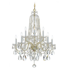 Crystorama Lighting Traditional Crystal Polished Brass Crystal Chandelier