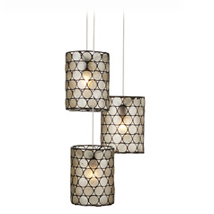 Currey & Company Regatta 3-Light Multi-Drop Pendant in Cupertino Silver