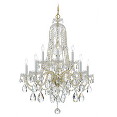 Crystorama Lighting Traditional Crystal Polished Brass Crystal Chandelier